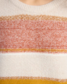 Oatmeal/Rust/Mustard $|& Skies Are Blue Marled Colorblock Sweater - SOF Detail
