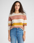 Oatmeal/Rust/Mustard $|& Skies Are Blue Marled Colorblock Sweater - SOF Front