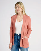 Light Rust $|& Staccato Open Front Pocket Cardigan - SOF Front