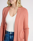 Light Rust $|& Staccato Open Front Pocket Cardigan - SOF Detail