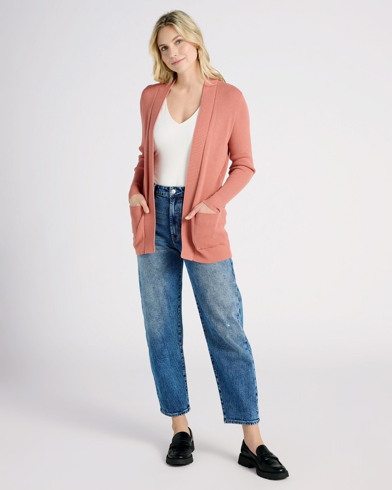Light Rust $|& Staccato Open Front Pocket Cardigan - SOF Full Front