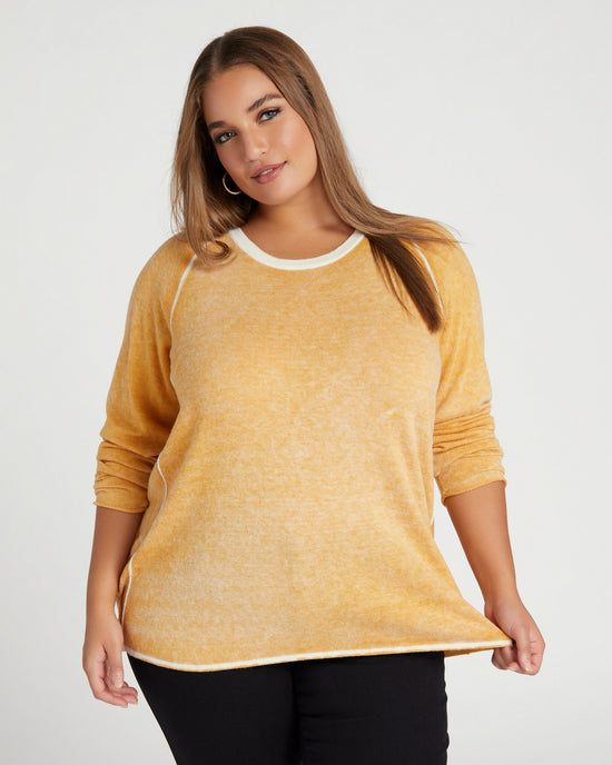 Mustard $|& Carre Noir Washed Crewneck Sweater - SOF Front