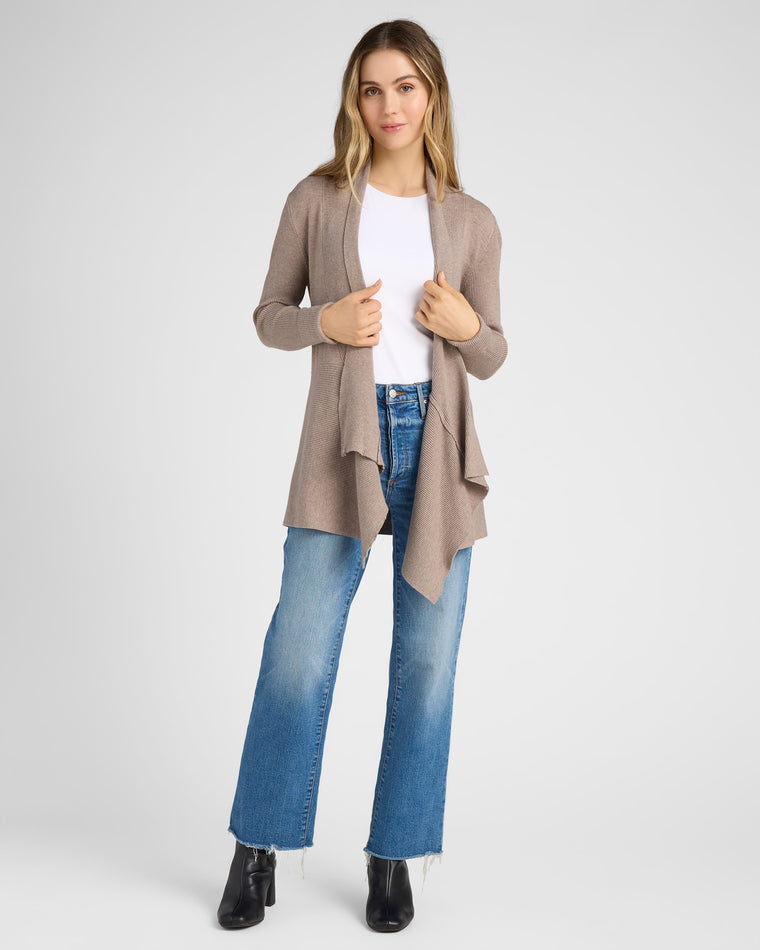 Heather Mocha $|& Dreamers Waterfall Cardigan - SOF Full Front