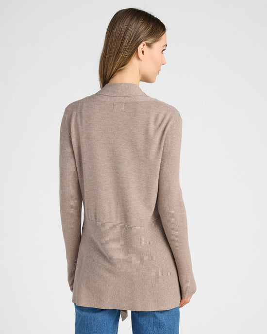 Heather Mocha $|& Dreamers Waterfall Cardigan - SOF Back