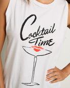 Vintage White $|& Project Social T Cocktail Time Tank - SOF Full Front