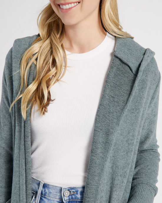 H. Green $|& Theo & Spence/W. by Wantable Solid Yummy Hoodie Cardigan - SOF Detail