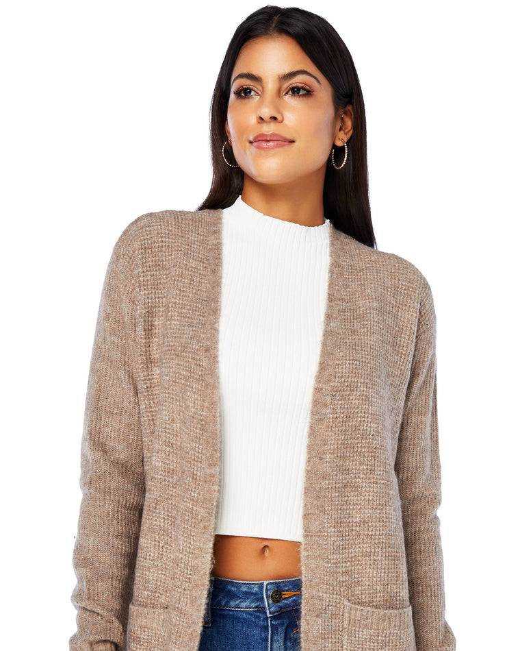 Taupe $|& Theo & Spence/W. by Wantable Shaker Stitch Cardigan - SOF Detail