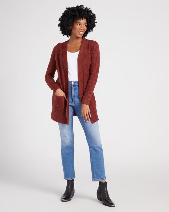 Rust $|& Search For Sanity Cozy Cardigan - SOF Full Front