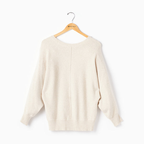 Stone $|& Apricot Raw Edge Batwing Pullover