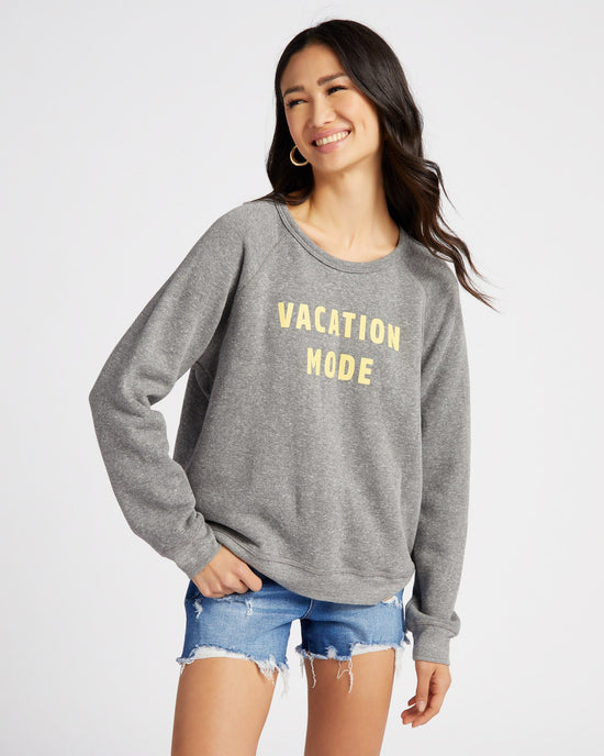 VACAY Mode Sweatshirt H. Grey $|& 78 & Sunny VACAY Mode Sweatshirt - SOF Front