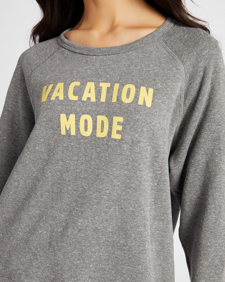 VACAY Mode Sweatshirt H. Grey $|& 78 & Sunny VACAY Mode Sweatshirt - SOF Detail