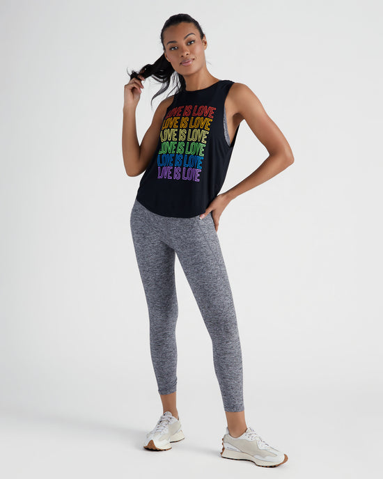 Black $|& Interval Graphic Muscle Tank - Love is Love - SOF Detail
