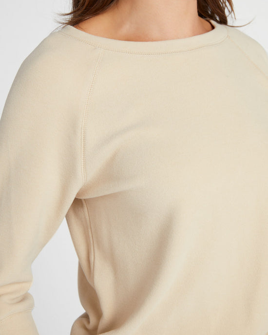 Taupe $|& Cloud Ten 3/4 Sleeve Plush Crew Neck Pullover Tunic - SOF Detail