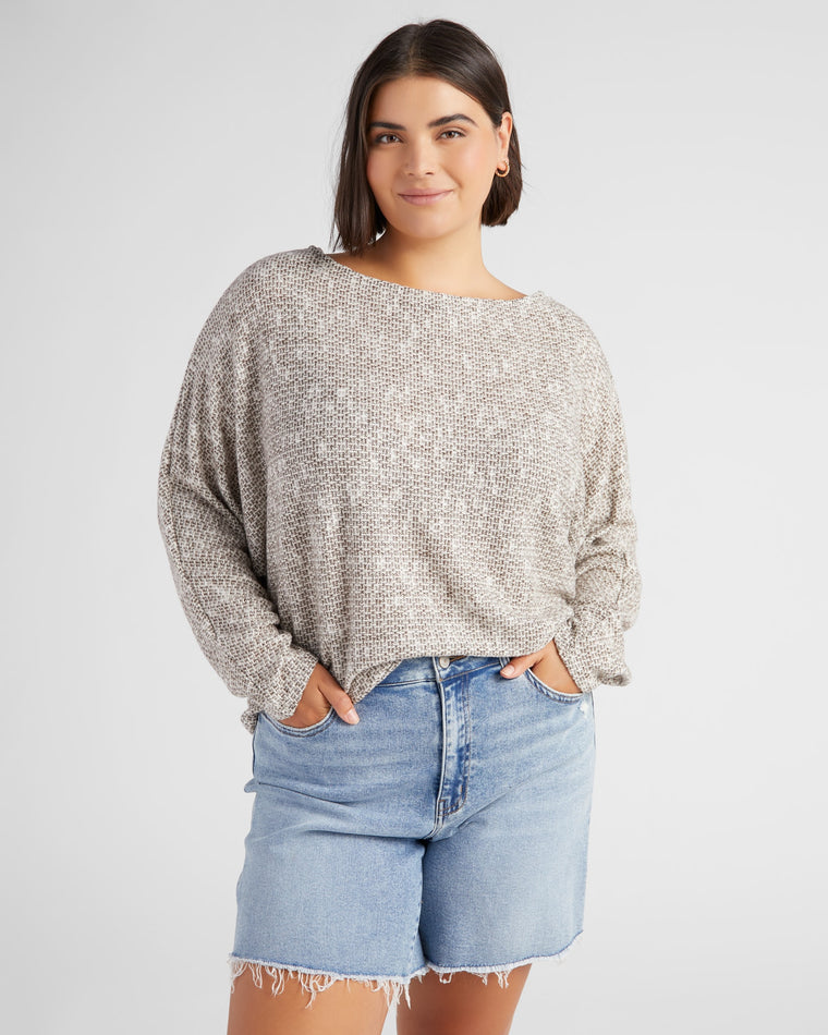 Oatmeal $|& Sadie & Sage Billie Dolman Top - SOF Front