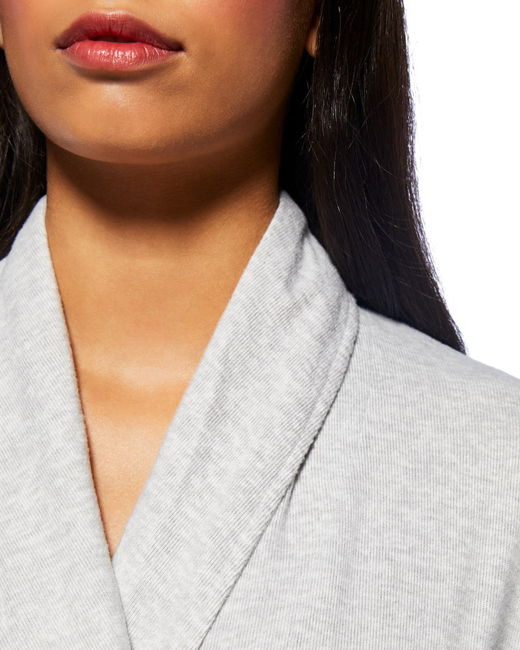 H Grey $|& Softies Dream Jersey Robe with Shawl Collar - SOF Front