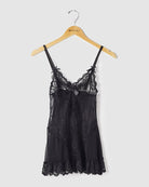Black $|& Oh La La Cheri Valentine Babydoll Set with G-String - Hanger Front