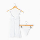 White $|& Oh La La Cheri Valentine Babydoll Set with G-String - Hanger Front