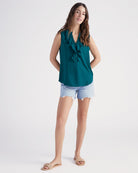 Spruce $|& Supply + Demand Sleeveless Ruffle Top - SOF Full Front