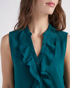 Spruce $|& Supply + Demand Sleeveless Ruffle Top - SOF Detail
