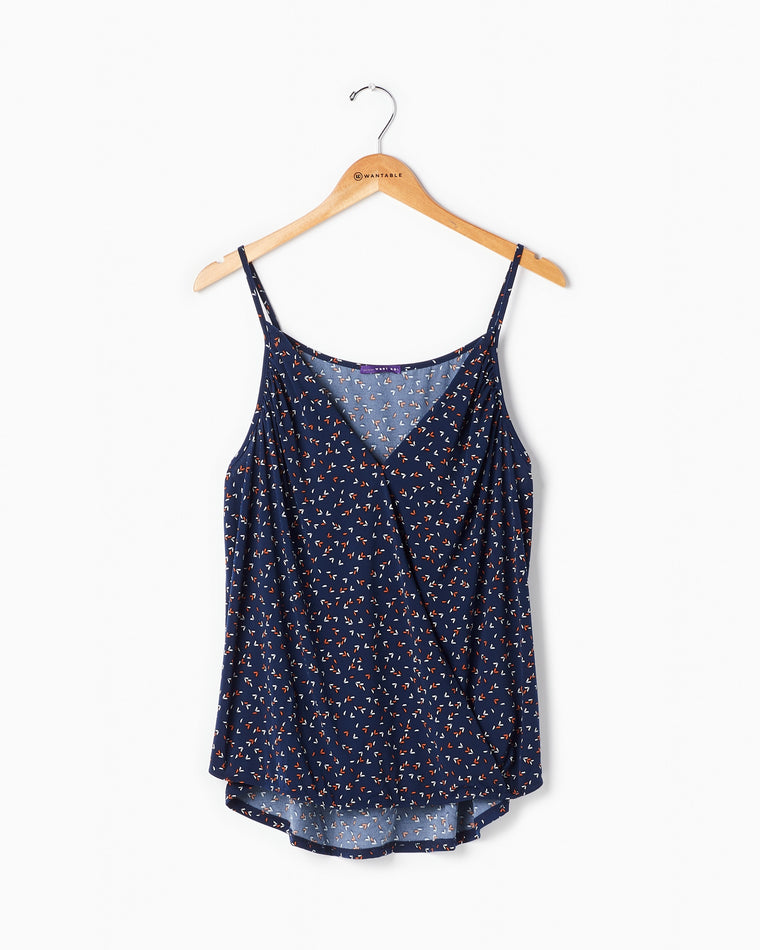 Printed Knit Cami Blue/Orange $|& West Kei Printed Knit Cami - Hanger Front