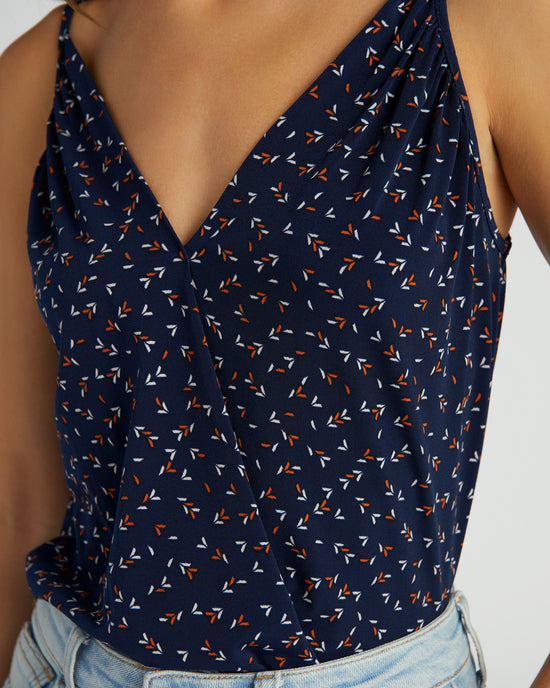 Blue/Orange $|& West Kei Printed Knit Cami - SOF Detail