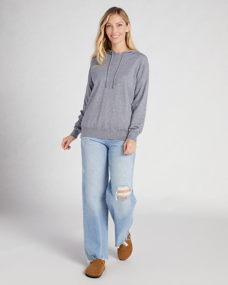 Heather Grey $|& Staccato Pullover Hoodie Sweater - SOF Full Front