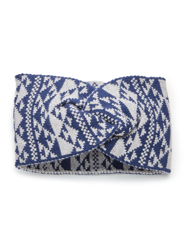 Navy $|& Elegant Essence Western Knit Headband - Hanger Detail