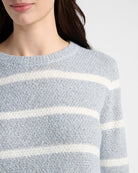 Heather Grey/Ivory $|& Staccato Waffle Stripe Pullover Sweater - SOF Detail