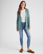 Dusty Jade $|& Staccato Open Front Pocket Cardigan - SOF Full Front