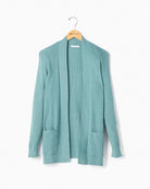 Dusty Jade $|& Staccato Open Front Pocket Cardigan - Hanger Front