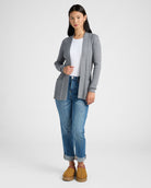 Charcoal $|& Staccato Open Front Pocket Cardigan - SOF Full Front