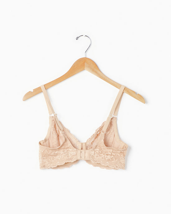 Sand/Nude $|& Montelle Muse Full Cup Lace Bra - Hanger Back