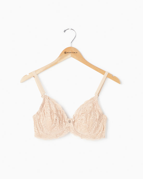 Sand/Nude $|& Montelle Muse Full Cup Lace Bra - Hanger Front