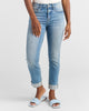 Mid Rise Cuffed Slim Straight Jeans