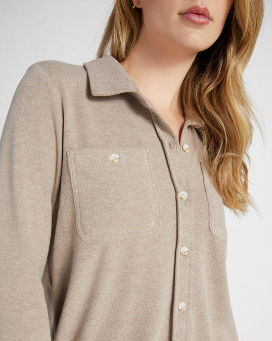 Taupe Grey $|& Thread & Supply Lewis Shirt - SOF Detail