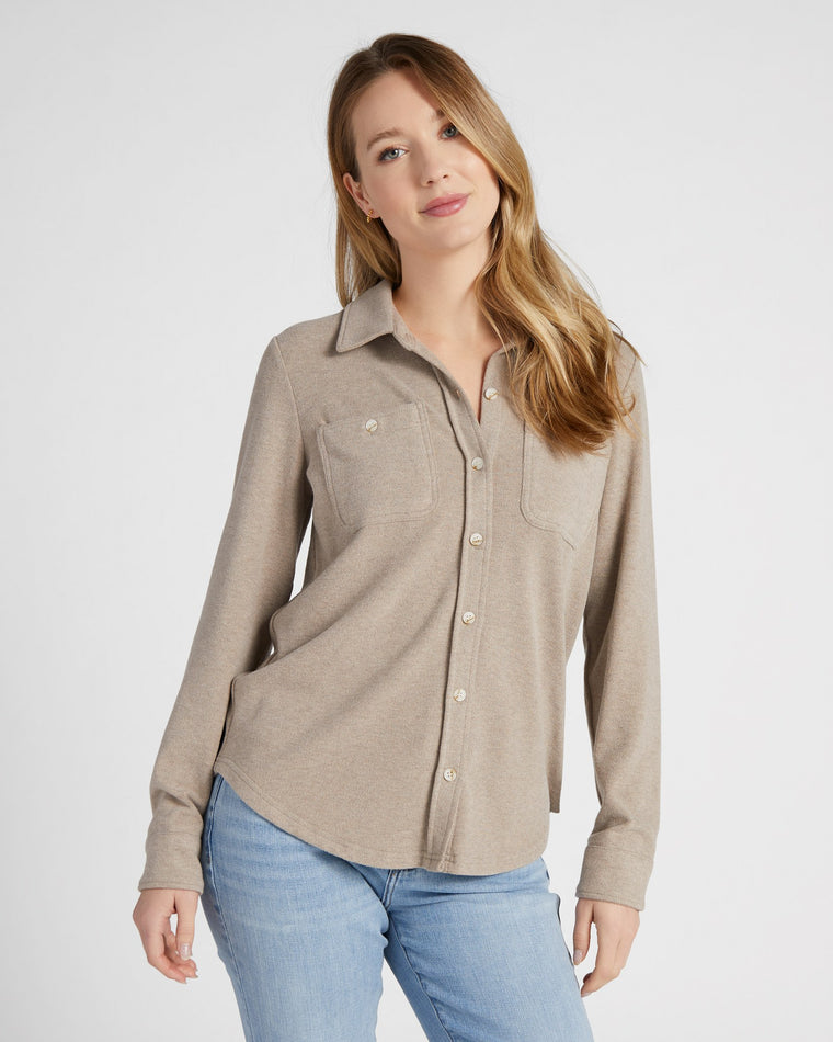 Taupe Grey $|& Thread & Supply Lewis Shirt - SOF Front