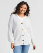 Blouson Slv V-Neck Cardigan L. Heather Grey $|& 525 Adyson Parker Blouson Sleeve V-Neck Cardigan - SOF Front