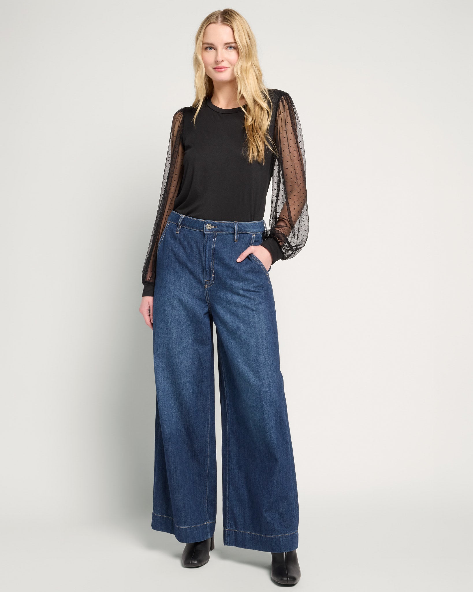【Ameri】SHEER SLEEVE PLEATS KNIT Ameri VINTAGE - 【Ameri】SHEER SLEEVE PLEATS KNITの通販 by えみん