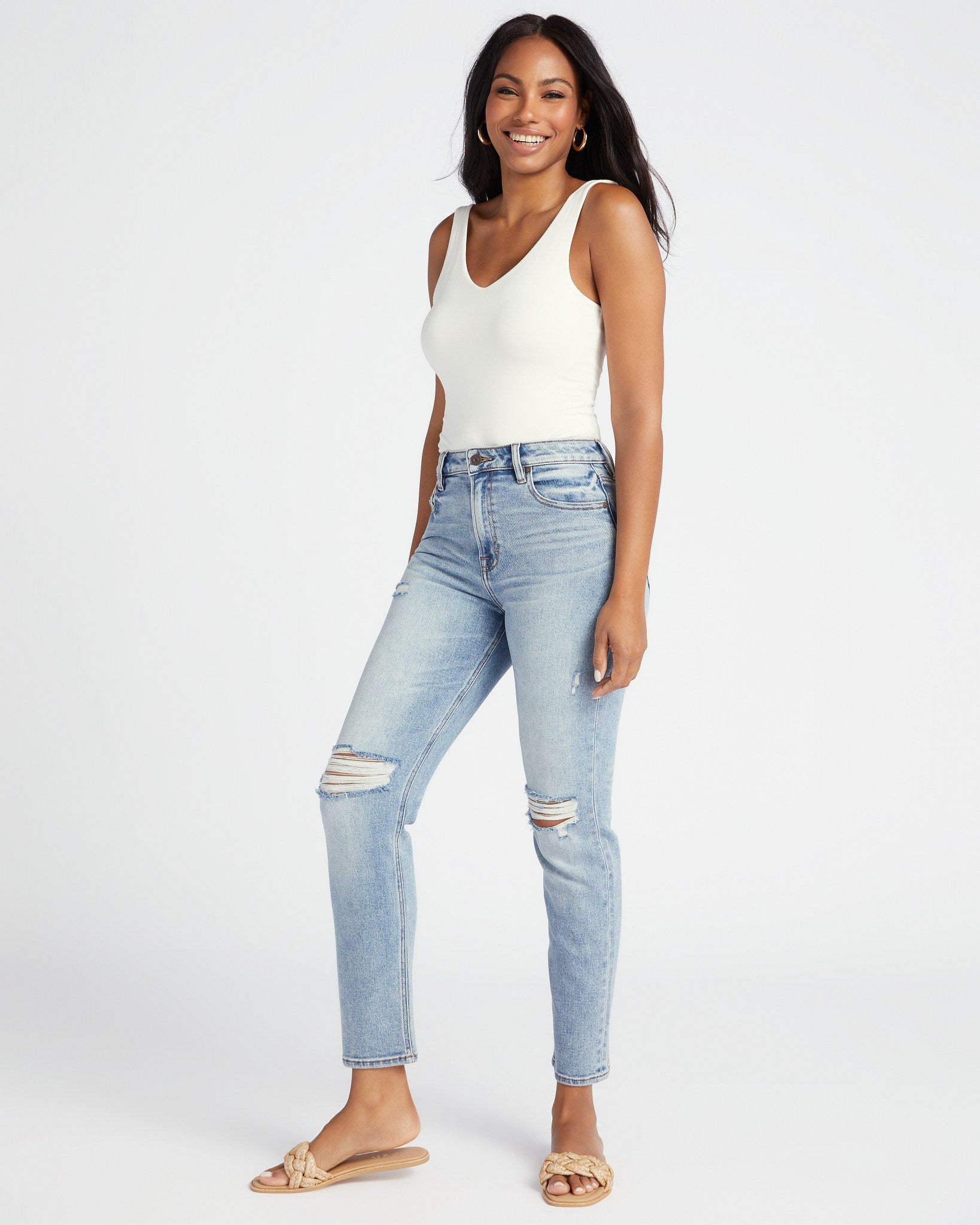 Zoey Distressed Mom Jeans