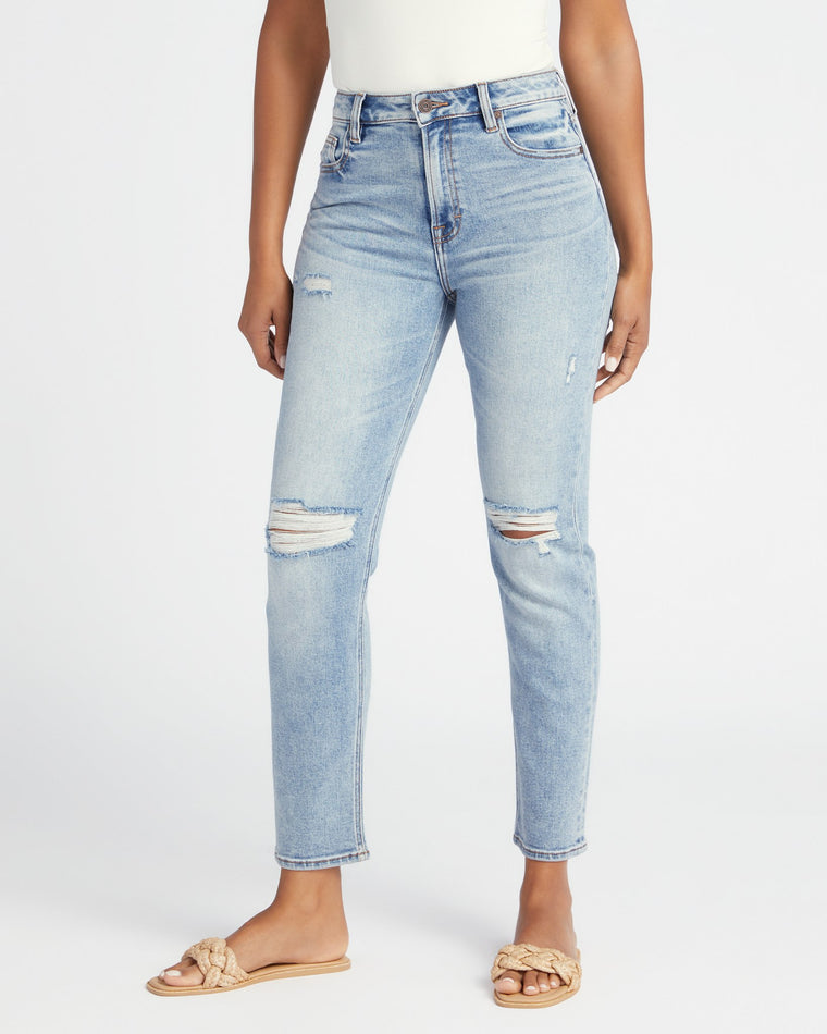 Light Wash $|& Hidden The Zoey Distressed Mom Jean - SOF Front