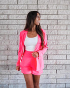 Ultra Pink $|& Skies Are Blue Boyfriend Blazer - VOF Back