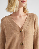 Cozy Camel Heather $|& 525 Adyson Parker Blouson Sleeve V-Neck Cardigan - SOF Detail