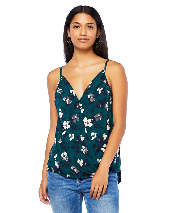 Hunter Grn Floral $|& West Kei Floral Knit Cami - SOF Front