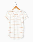 Sandstone Stripe $|& Thread & Supply Amelia Stripe Tee - Hanger Detail