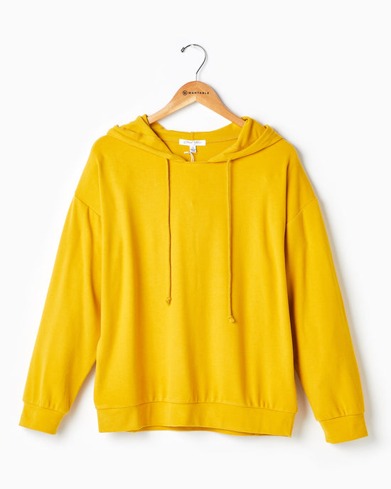 Mustard $|& Cloud Ten Long Sleeve Plush Drawstring Hoodie - Hanger Front