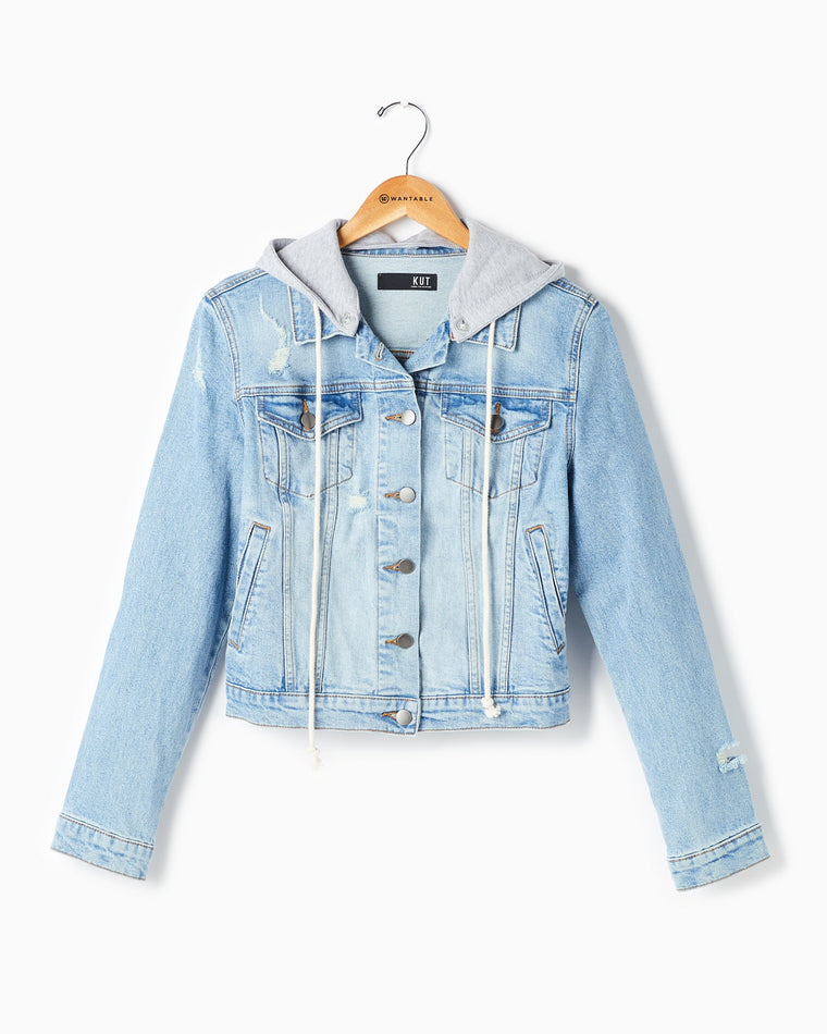 Electrify $|& Kut From The Kloth Julia Hooded Denim Jacket - Hanger Front