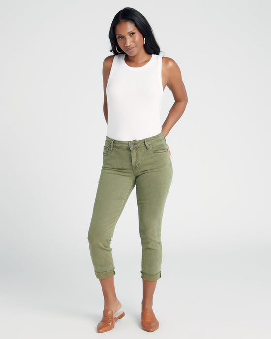 Olive $|& Kut From The Kloth Amy Crop Straight - SOF Full Front
