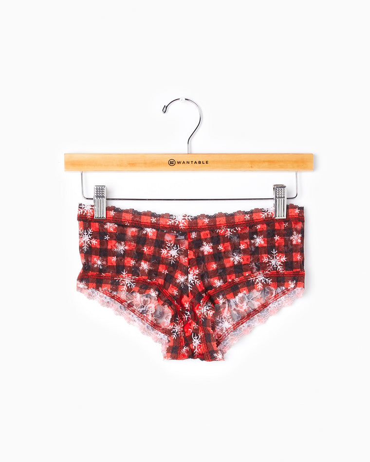 Red Multi $|& Hanky Panky Home for the Holidays Boyshort - VOF Detail