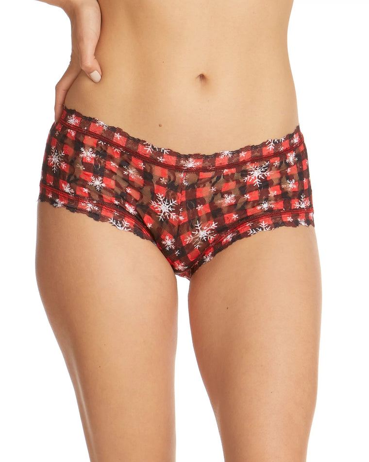 Red Multi $|& Hanky Panky Home for the Holidays Boyshort - UGC On Fig