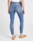 Medium Light Wash $|& Flying Monkey Jeans Mid Rise Distressed Ankle Skinny Jeans - SOF Back